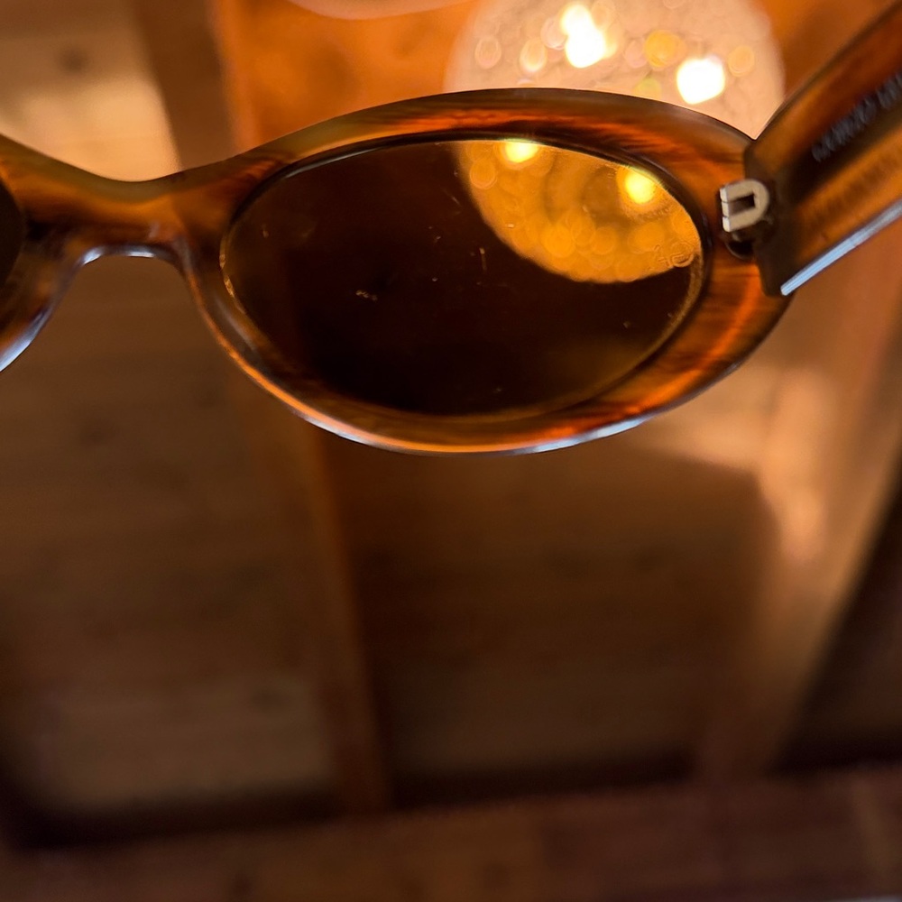 Vintage Giorgio Armani Women’s Tortoiseshell Oval Sunglasses - Picture 6 of 7